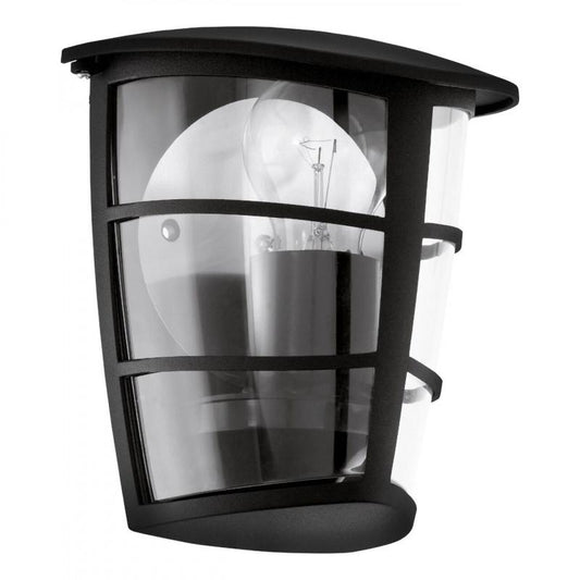 ALORIA APLIQUE EXT. NEGRO ALU PLASTICO MURO 1X60W E27