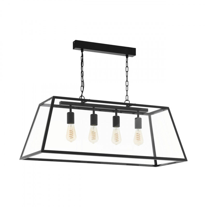 AMESBURY 1 COLG ACERO NEGRO L945 H1100 DM0 E27 4X60W IP20