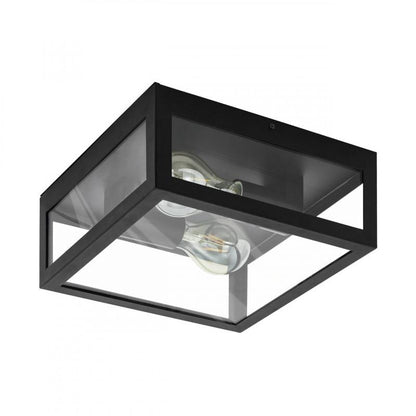AMEZOLA LAMP TECHO ACERO NEGRO L290 H290 LC E27 2X40W IP44