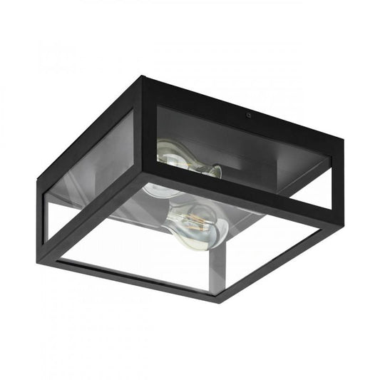 AMEZOLA LAMP TECHO ACERO NEGRO L290 H290 LC E27 2X40W IP44