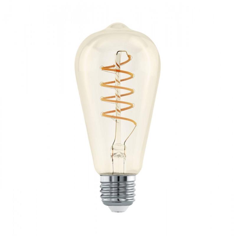 AMP 4W E27 ST64 DECO AMBAR ESPIRAL L142 DM64 2200K 270LM