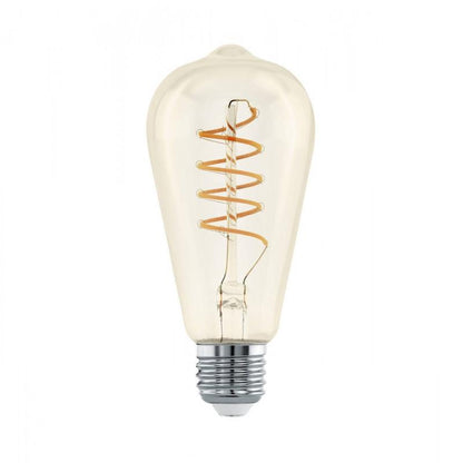 AMP 4W E27 ST64 DECO AMBAR ESPIRAL L142 DM64 2200K 270LM