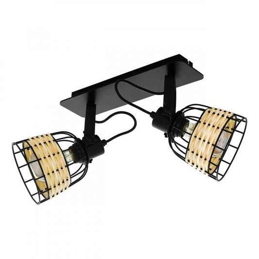 ANWICK 1 FOCO ACERO NEGRO L480 H240 E27 2X40W IP20