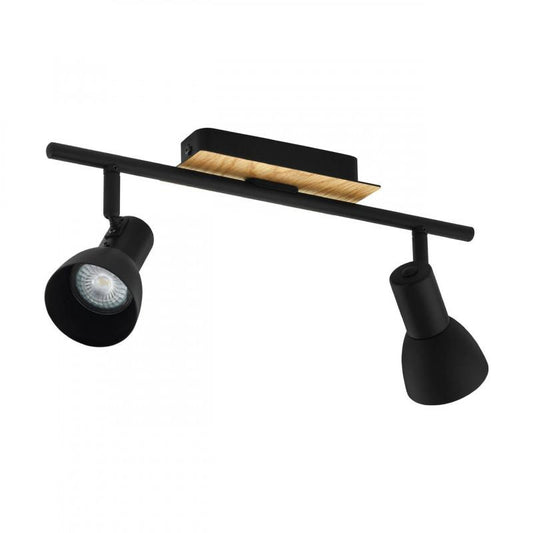 BARNHAM LAMP FOCO ACERO MAD NEGRO L395 3000K 250lm 2X3W GU10