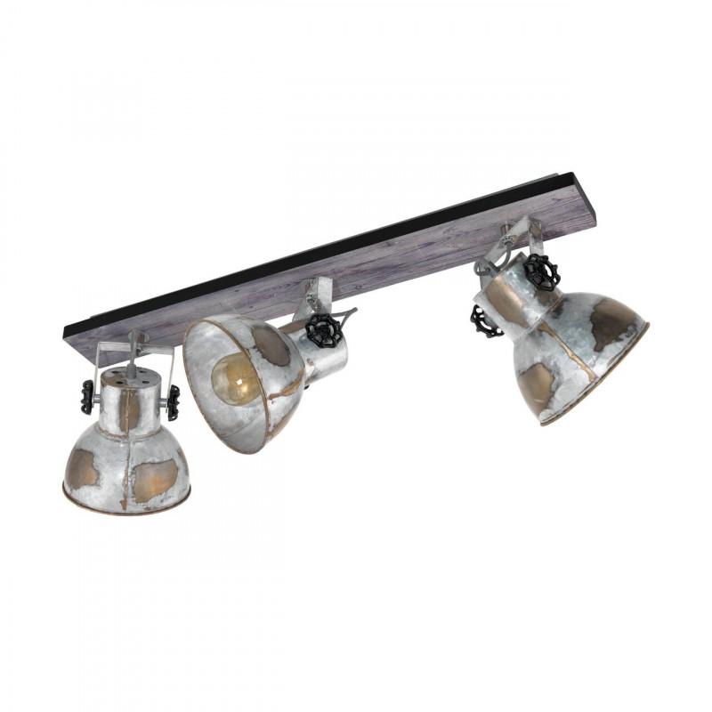BARNSTAPLE LAMP FOCO MADERA ACERO GASTADO L750 E27 3X40W