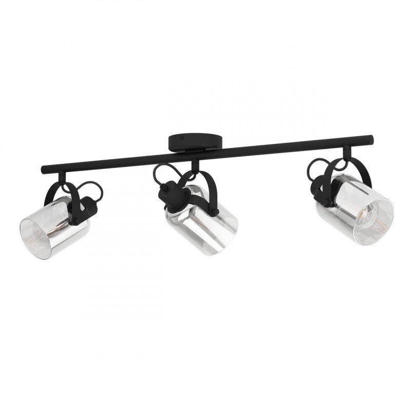 BERREGAS FOCO TECHO VIDRIO GRIS AHUMADO L775 3X10W E27