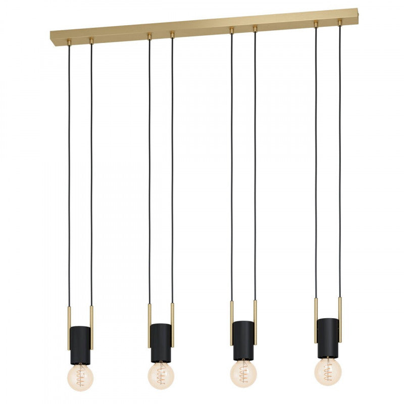 BITACHITO COLG ACERO NEGRO LATÓN L930 H1100 E27 4X40W