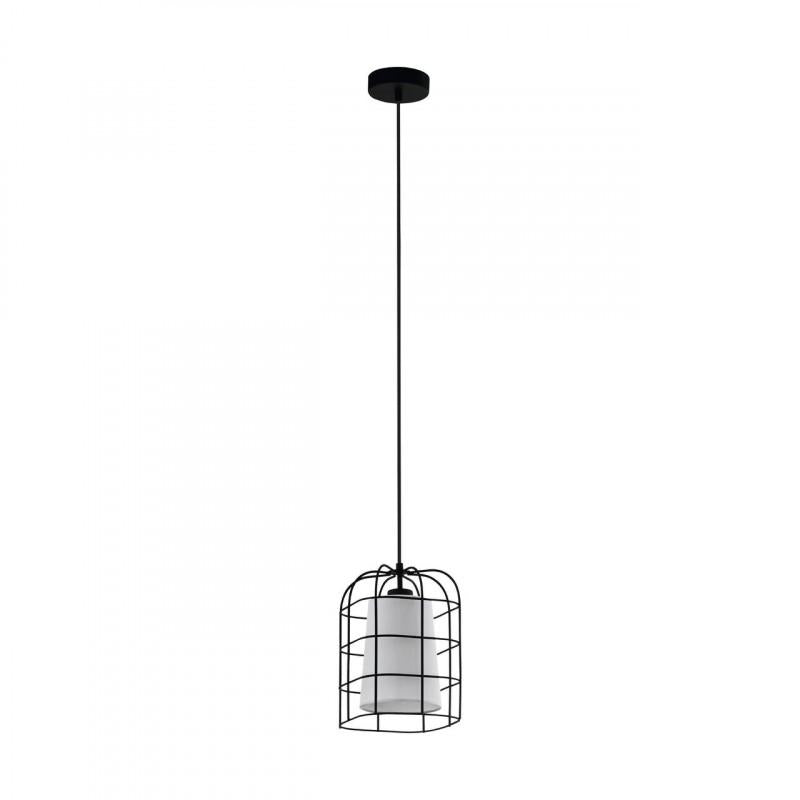 BITTAMS LAMP COLG ACER NEGRO TELA BLANCA DM190 1X28W E27