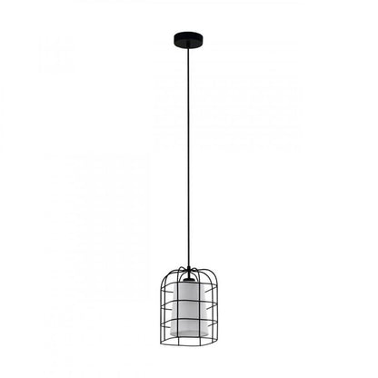 BITTAMS LAMP COLG ACER NEGRO TELA BLANCA DM190 1X28W E27