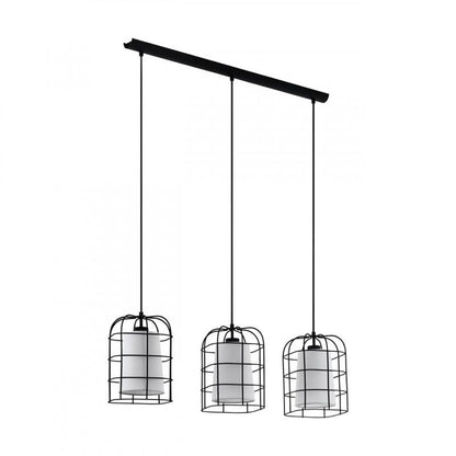 BITTAMS LAMP COLG ACER NEGRO TELA BLANCA L890 3X28W E27