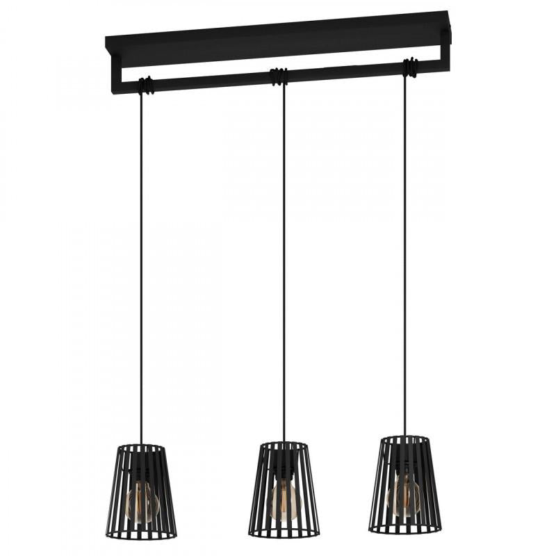 BOGOTA COLG ACERO NEGRO L770 H1500 E27 3X40W IP20