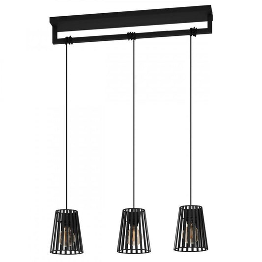 BOGOTA COLG ACERO NEGRO L770 H1500 E27 3X40W IP20