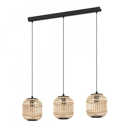 BORDESLEY LAMP COLG ACERO NEGR NATURAL L910 H1100 E27 3X28W
