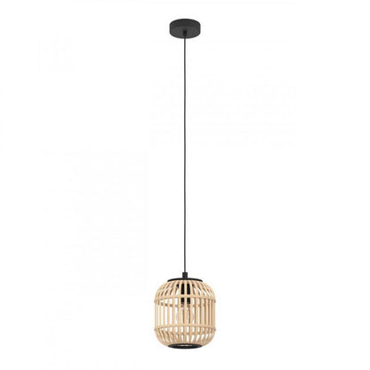 BORDESLEY LAMP COLG ACERO NEGR NATUR H1100 DM210 E27 1X28W