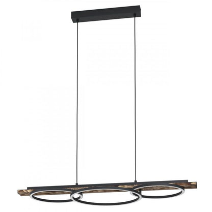 BOYAL LAMP COLG ACERO MADERA H1100 3000K LED 2250lm 16W IP20
