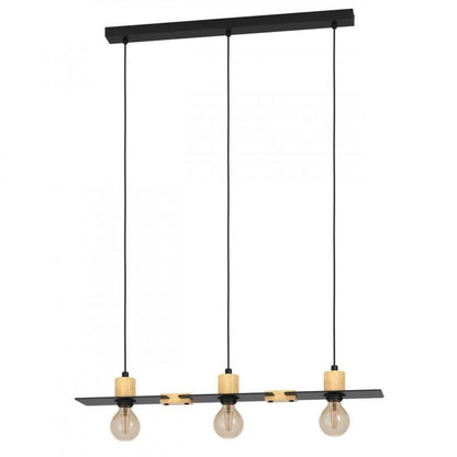 BRAMERTON COLG ACERO MADERA CAFÉ L810 H1100 E27 3X40W IP20
