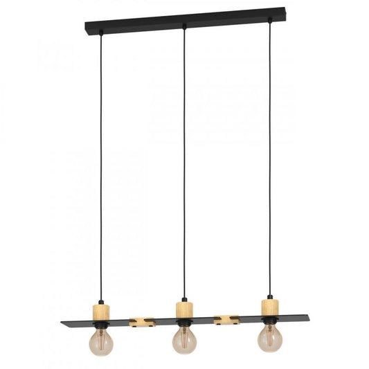 BRAMERTON COLG ACERO MADERA CAFÉ L810 H1100 E27 3X40W IP20