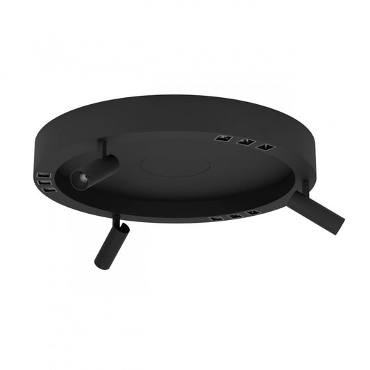 BRUSCOLI TECHO ACERO NEGRO H200 DM600 3000K LED 3X8W IP20