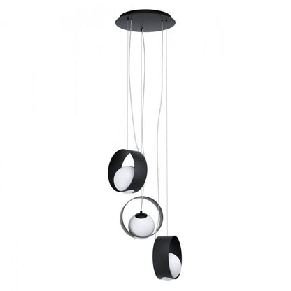 CAMARGO LAMP COLG ACERO NEGRO BLANCO H1500 DM350 E14 3X40W