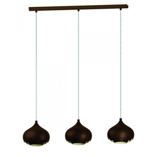 CAMBORNE COLGANTE ACERO CAFÉ OSCURO L890 3X60W E27