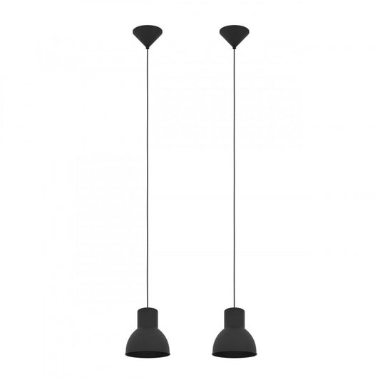 CAPOLIVERI-E COLG X2 ACERO NEGRO L120 H1100 DM120 E27 2X40W