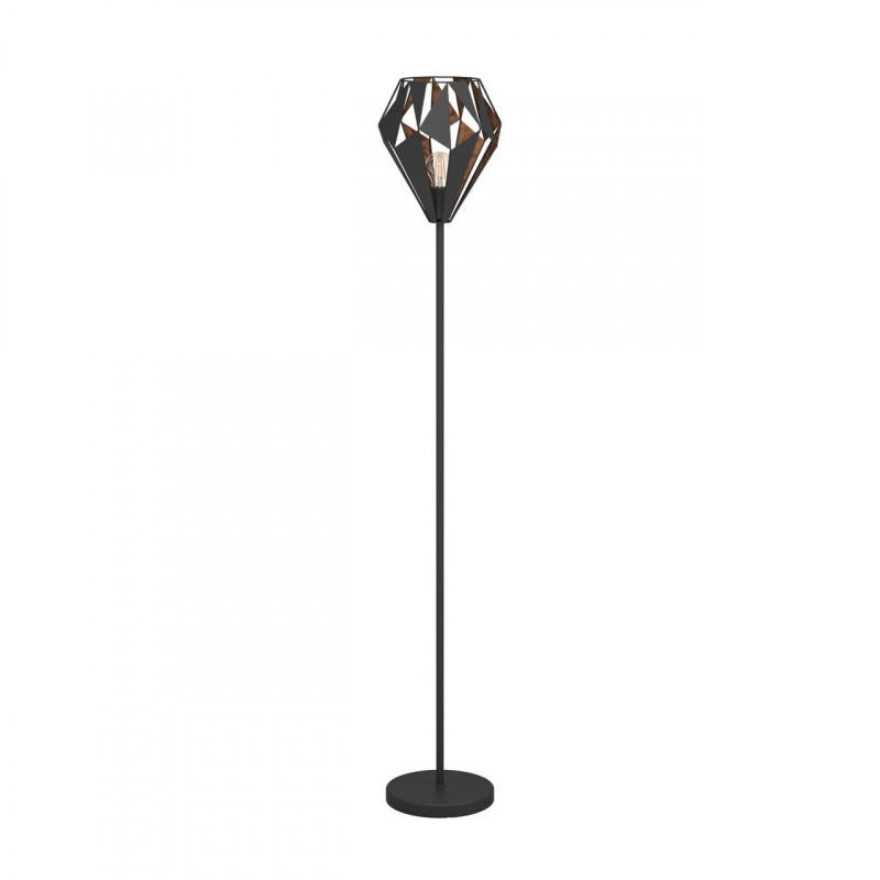 CARLTON 1 LAMP PIE ACERO NEGRO COBRE H1525 1X60W E27