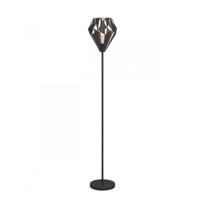 CARLTON 1 LAMP PIE ACERO NEGRO COBRE H1525 1X60W E27