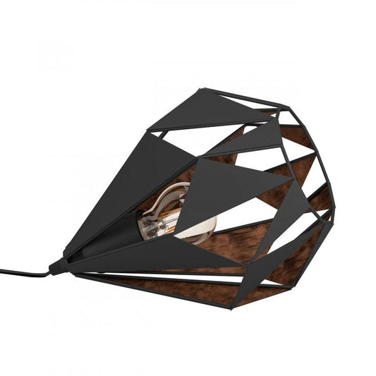 CARLTON 1 SOBREMESA ACERO NEGRO COBRE H205 1X60W E27