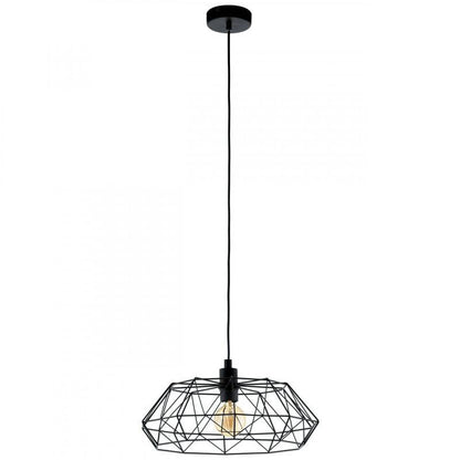 CARLTON 2 LAMP COLG VINTAGE ACERO NEGRO DM455 1X60W E27