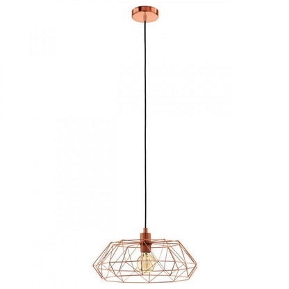CARLTON 2 LAMP COLG VINTAGE ACERO COBRE DM455 1X60W E27