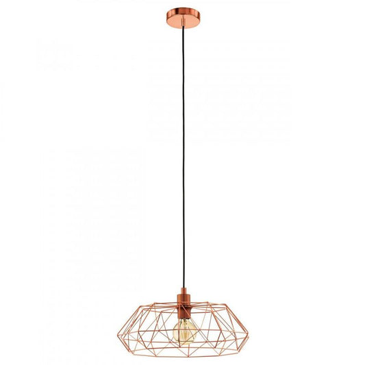 CARLTON 2 LAMP COLG VINTAGE ACERO COBRE DM455 1X60W E27