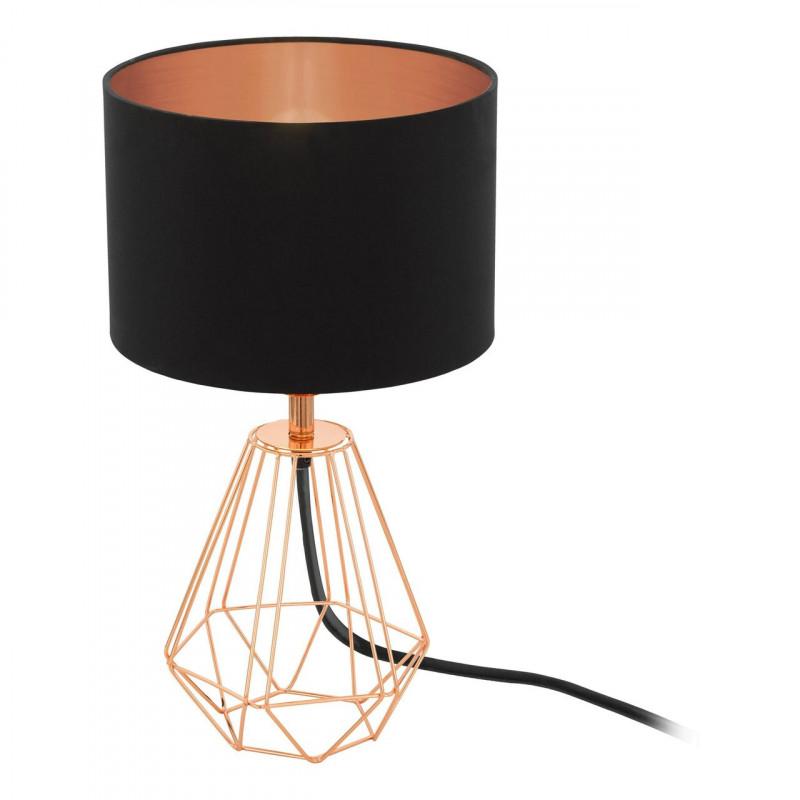 CARLTON 2 LAMP SOBREMESA NEGRO COBRE H305 DM165 1X60W E14