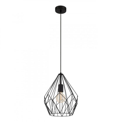 CARLTON LAMP COLG ACERO NEGRO DM310 1X60W E27 IP20