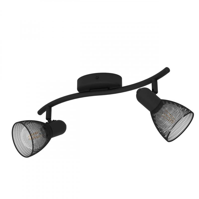 CAROVIGNO BARRA FOCO ACERO NEGRO L365 E14 2X40W