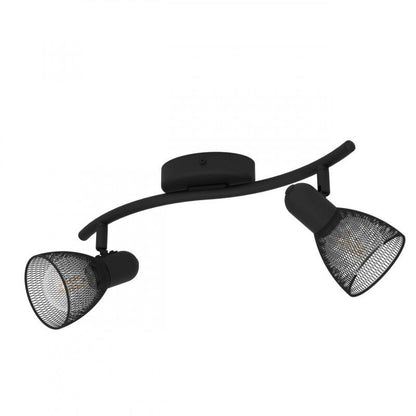 CAROVIGNO BARRA FOCO ACERO NEGRO L365 E14 2X40W