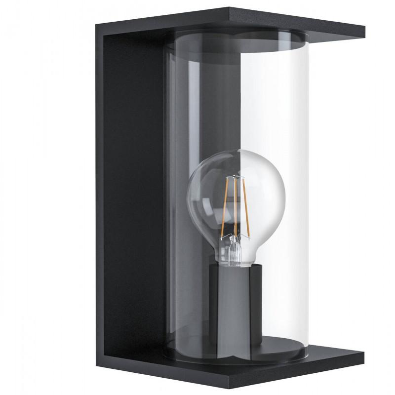 CASCINETTA APLIQUE ACERO ZINC NEGRO L165 H280 E27 1X40W IP55