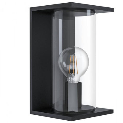 CASCINETTA APLIQUE ACERO ZINC NEGRO L165 H280 E27 1X40W IP55