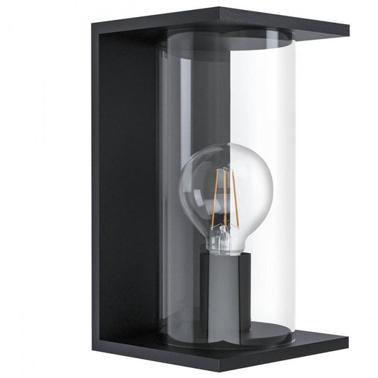 CASCINETTA APLIQUE ACERO ZINC NEGRO L165 H280 E27 1X40W IP55
