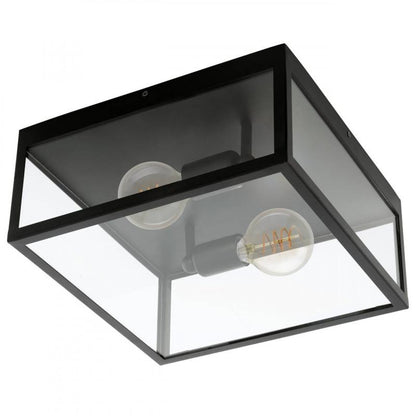 CHARTERHOUSE LAMP TECHO ACERO NEGRO L360 H160 E27 2X60W