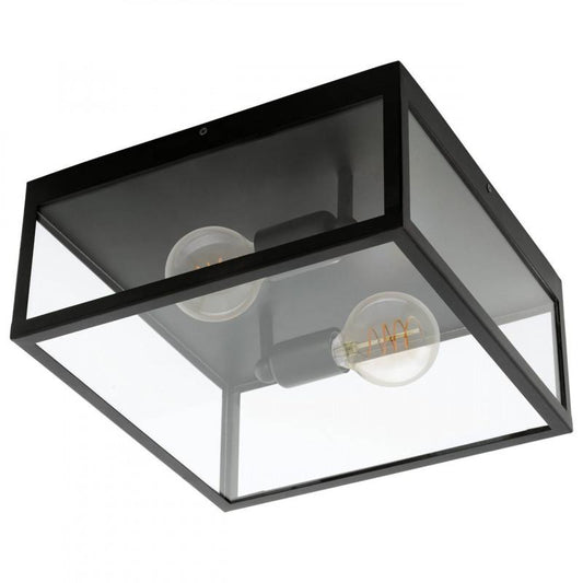 CHARTERHOUSE LAMP TECHO ACERO NEGRO L360 H160 E27 2X60W