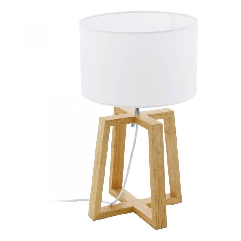 CHIETINO 1 SOBREMESA MADERA TELA BLANCO H440 1X60W E27