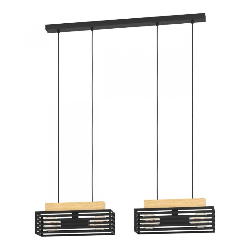 CIDRAZ COLG ACERO CAFÉ OSCURO L920 H1500 E27 4X40W