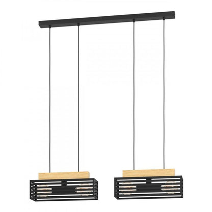 CIDRAZ COLG ACERO CAFÉ OSCURO L920 H1500 E27 4X40W