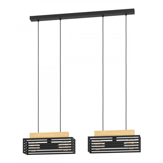 CIDRAZ COLG ACERO CAFÉ OSCURO L920 H1500 E27 4X40W