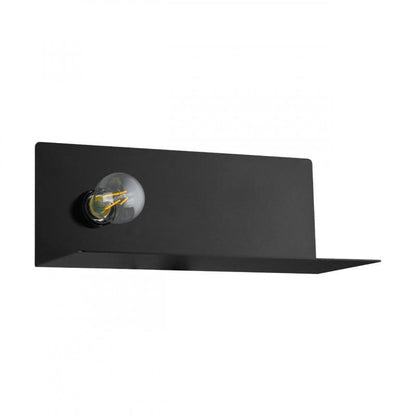 CIGLIE APLIQUE MURO ACER NEGRO L350 H140 E27 1X60W USB