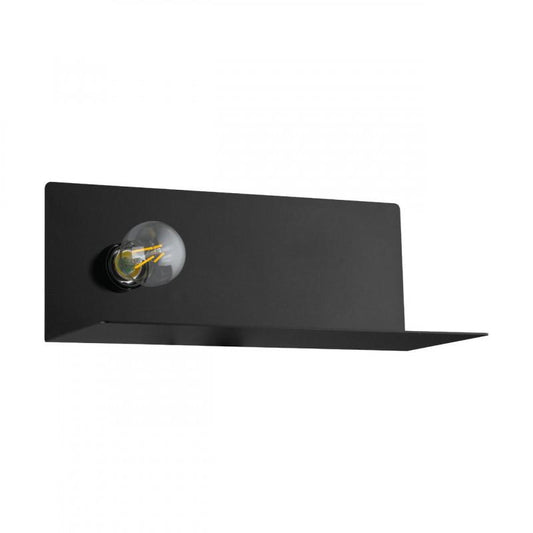 CIGLIE APLIQUE MURO ACER NEGRO L350 H140 E27 1X60W USB
