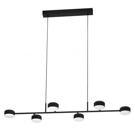 CLAVELLINA COLG ACERO NEGRO L1200 H1100 3000K LED 4800lm