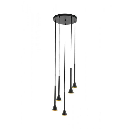CORTADERAS COLG ACERO NEGRO DORADO H1500 DM350 GU10 5X5W