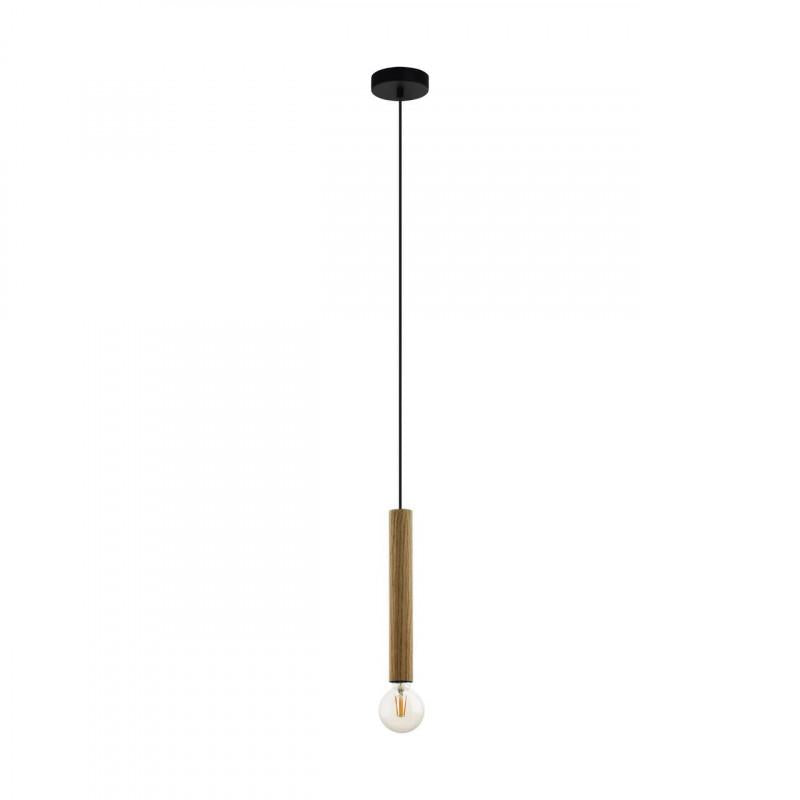 CORTENOVA LAMP COLGANTE ACERO MADERA CAFE H1100 1X60W E27