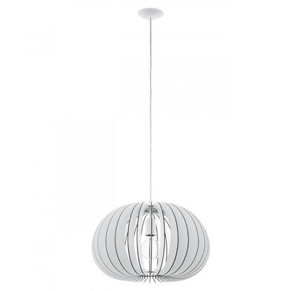 COSSANO 2 LAMP COLG MADERA BLANCA DM450 1X60W E27